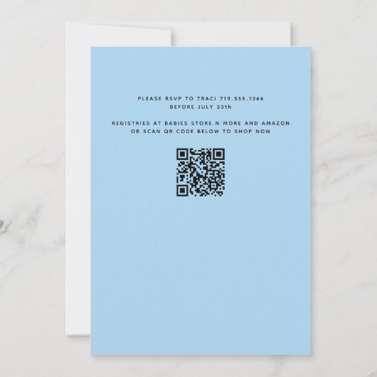 Blue Leopard Animal Print Baby shower Kaart (Achterkant)