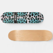 Blue Leopard Animal Print Skateboard op maat (Horizontaal)