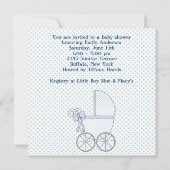 Blue Leopard Baby Carriage Baby Shower Kaart (Achterkant)