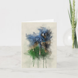 Blue Leopard Catahoula Dog in Waterverf Card Bedankkaart