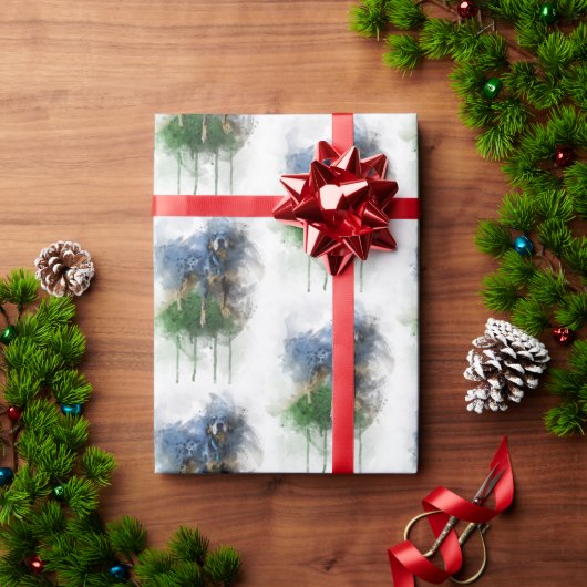 Blue Leopard Catahoula in Waterverf Cadeaupapier (Feestdagen Geschenken)