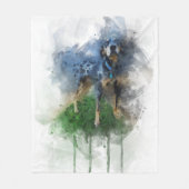 Blue Leopard Catahoula in Waterverf Fleece Deken (Voorkant)