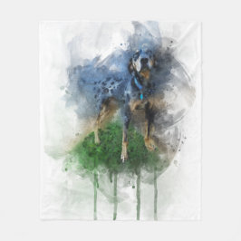 Blue Leopard Catahoula in Waterverf Fleece Deken