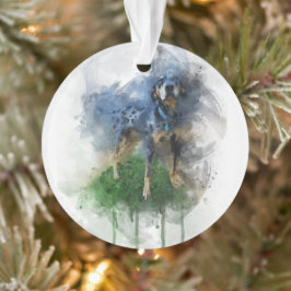 Blue Leopard Catahoula in Waterverf Ornament