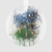 Blue Leopard Catahoula in Waterverf Ornament (achterkant)