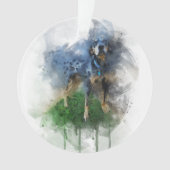 Blue Leopard Catahoula in Waterverf Ornament (voorkant)