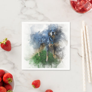 Blue Leopard Catahoula in Waterverf Servet