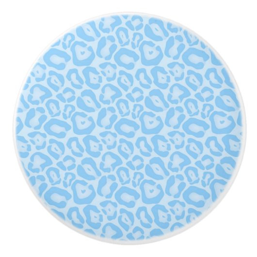 Blue Leopard Cheetah Animal Print Safari Keramische Knop (Voorkant)