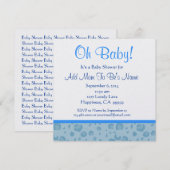 Blue Leopard Confetti Boy Baby shower Kaart (Voorkant / Achterkant)