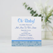 Blue Leopard Confetti Boy Baby shower Kaart (Staand voorkant)