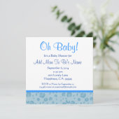 Blue Leopard Confetti Boy Baby shower Kaart (Staand voorkant)