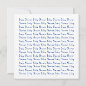 Blue Leopard Confetti Boy Baby shower Kaart (Achterkant)