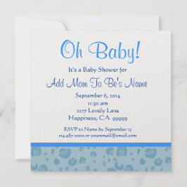 Blue Leopard Confetti Boy Baby shower Kaart