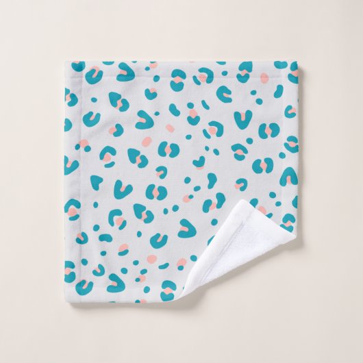 Blue Leopard Pattern Bad Handdoek (Wasdoekje)