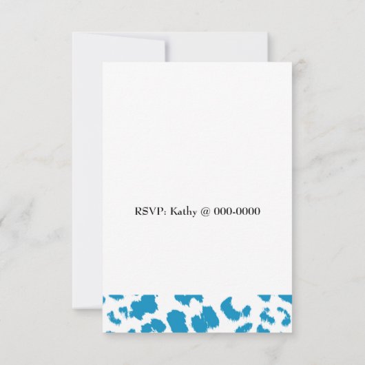 Blue Leopard Pattern Birthday Invitation Kaart (Achterkant)