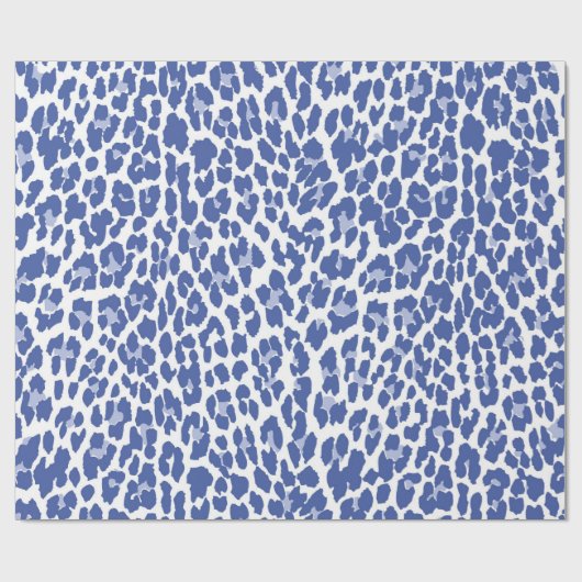 Blue Leopard Pattern Cadeaupapier (Vlak)