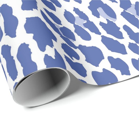 Blue Leopard Pattern Cadeaupapier (Rol Hoek)