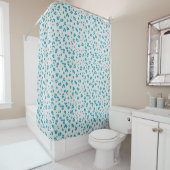Blue Leopard Pattern Douchegordijn (In situ)