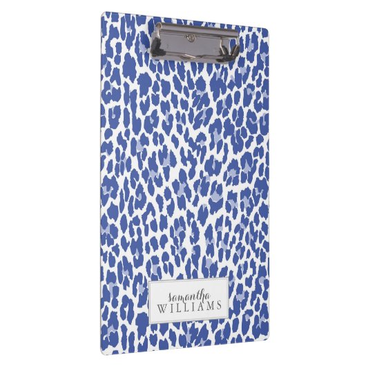 Blue Leopard Pattern Klembord (Rechts)