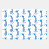 Blue Leopard Print Afstuderen Inpakpapier Vel (Voorkant)