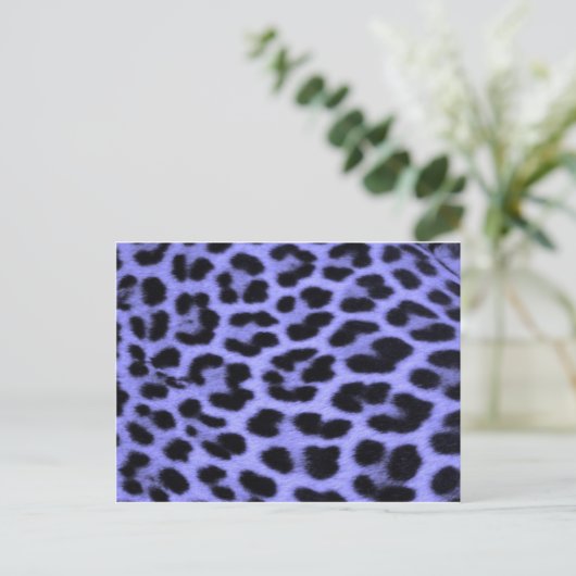 Blue Leopard print background Briefkaart (Staand voorkant)