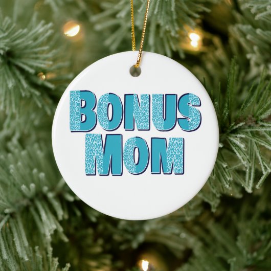 Blue Leopard Print Bonus Mam Keramisch Ornament (Boom)