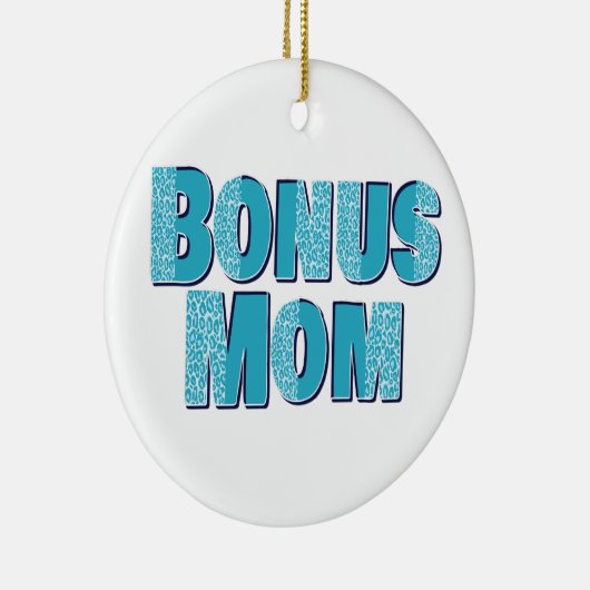 Blue Leopard Print Bonus Mam Keramisch Ornament (Rechts)