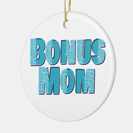 Blue Leopard Print Bonus Mam Keramisch Ornament (Links)