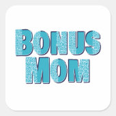 Blue Leopard Print Bonus Mam Vierkante Sticker (Voorkant)