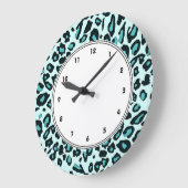 Blue leopard print grote klok (Hoek)