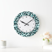 Blue leopard print grote klok (Huis)
