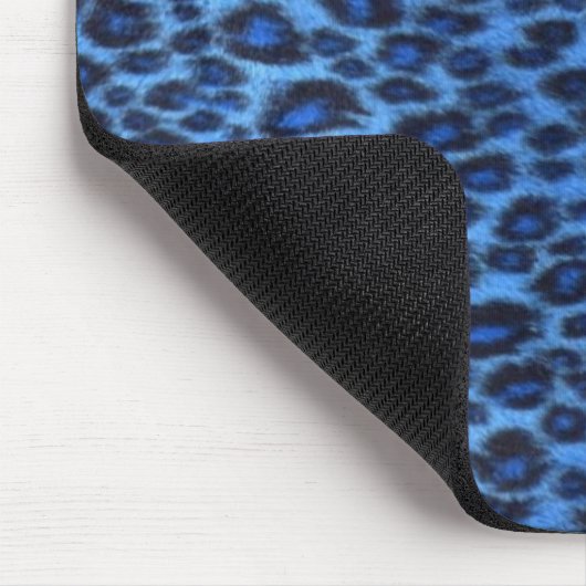 Blue Leopard Print Mousepad Muismat (Hoek)