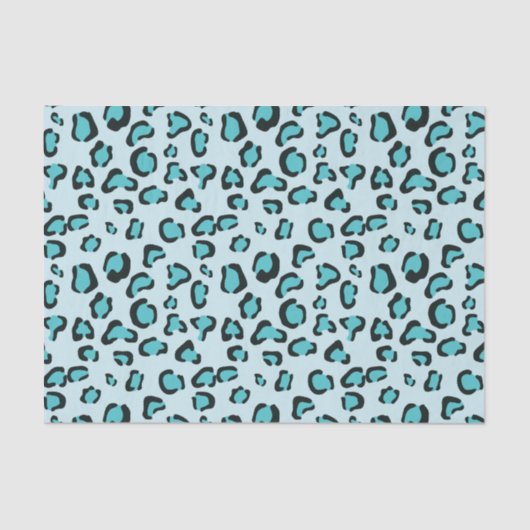 Blue Leopard Print Patroon Tissuepapier (Voorkant)