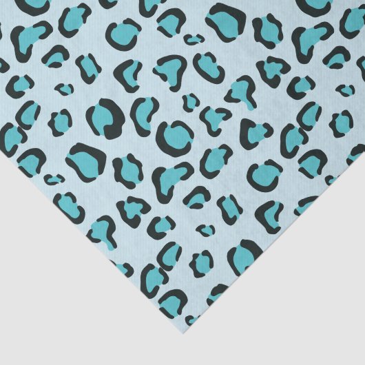 Blue Leopard Print Patroon Tissuepapier (Detail)