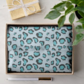 Blue Leopard Print Patroon Tissuepapier (Geschenk)