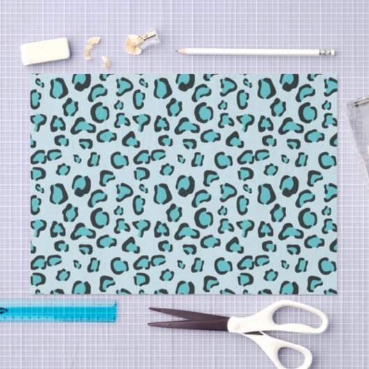 Blue Leopard Print Patroon Tissuepapier (Craft)