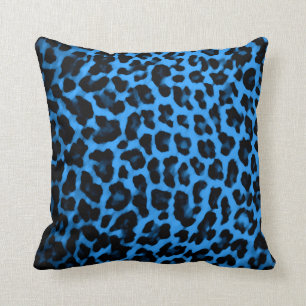 Blue Leopard Print Pillow Kussen