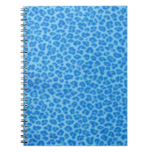 Blue Leopard Print Spiral Notitieboek