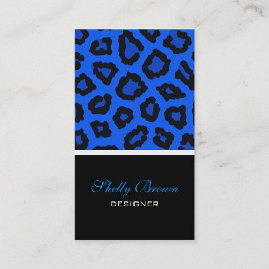 Blue Leopard Print Visitekaartje (Voorkant)