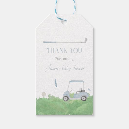 Blue let's par t-shirt Golf Verjaardagscadeau labe Cadeaulabel (Voorkant)