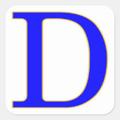 Blue Letter D Sticker (Voorkant)