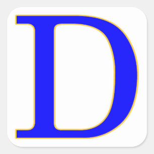 Blue Letter D Sticker