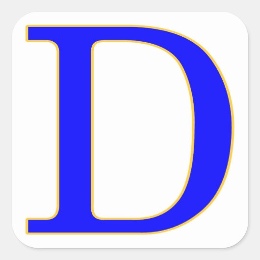 Blue Letter D Sticker (Voorkant)