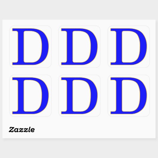 Blue Letter D Sticker (Vel)