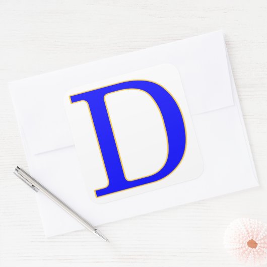 Blue Letter D Sticker (Envelop)