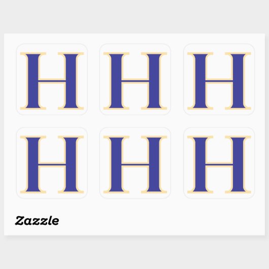 Blue Letter H Sticker (Vel)