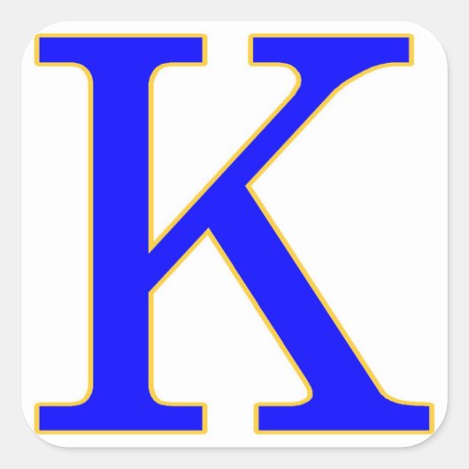 Blue Letter K Sticker (Voorkant)