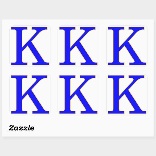 Blue Letter K Sticker (Vel)