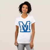 Blue Letter M Womens T-Shirt (Voorkant volledig)