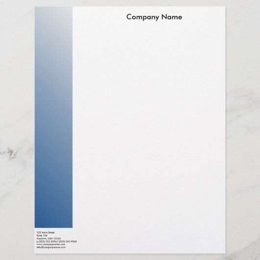 Blue Letterhead Gepersonaliseerd Briefhoofd (Voorkant)